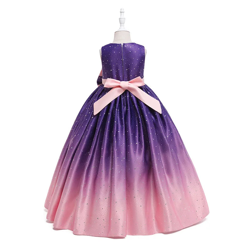 New Girls Kids Flower Elegant Causal Princess Party Dresses Children Clothing Christmas Birthday Wedding Party Baby Girl Dress