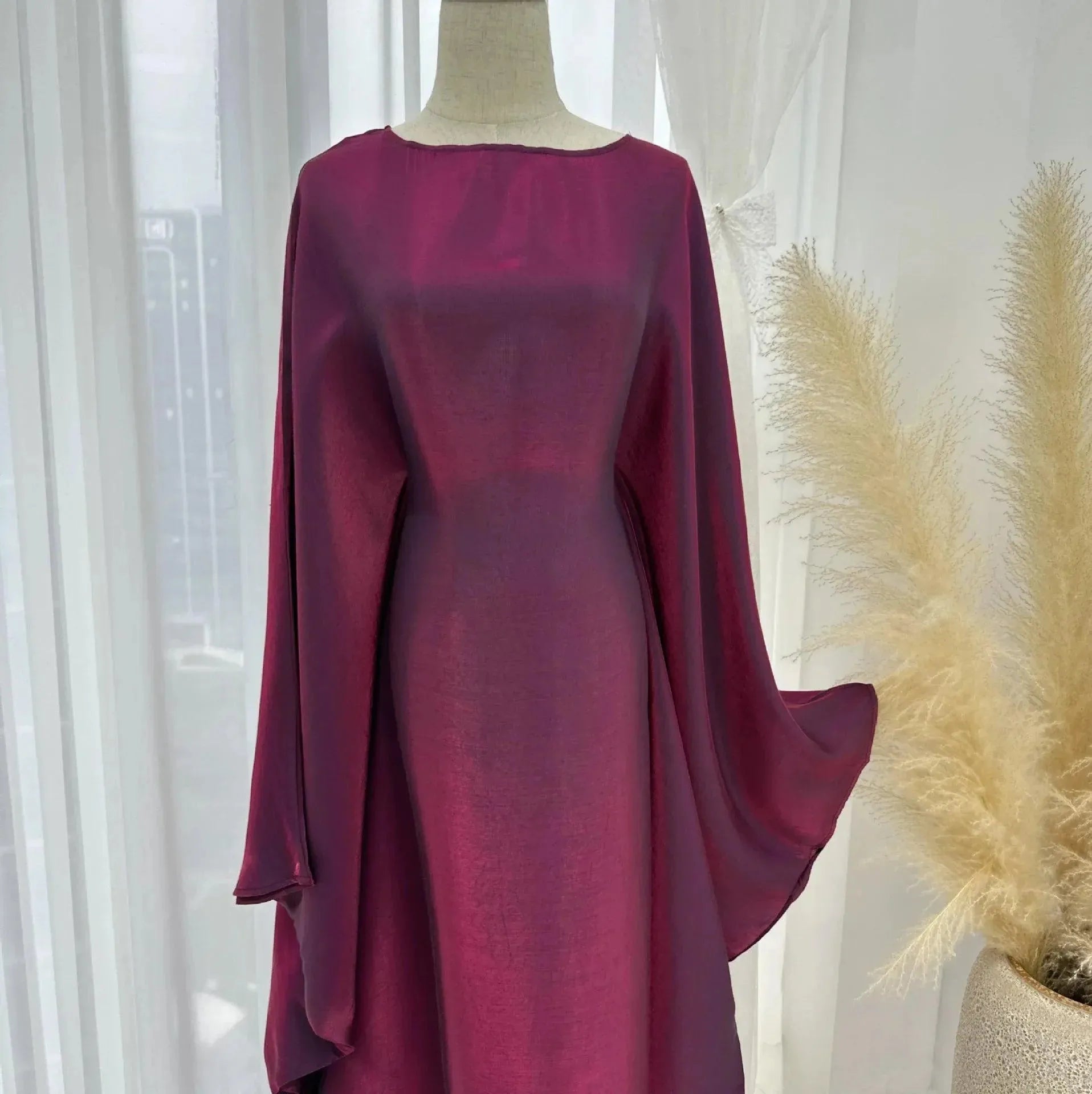 Abaya Women Ramadan Shiny Dubai Muslim Dress Female Bat Sleeve Loose Robe Eid Djellaba Jalabiya Turkey Prayer Gown Arabic Kaftan
