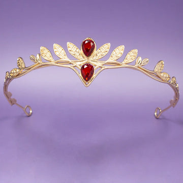 Baroque Vintage Fairy Crowns Tiaras Women Men Rhinestone Leaf Elf Tiara Costume Cosplay Hair Jewelry Crown Headwear Accessories