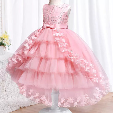 New High quality baby lace princess dress for girl elegant birthday party trailing dress Baby girl's christmas clothes 3-12yrs