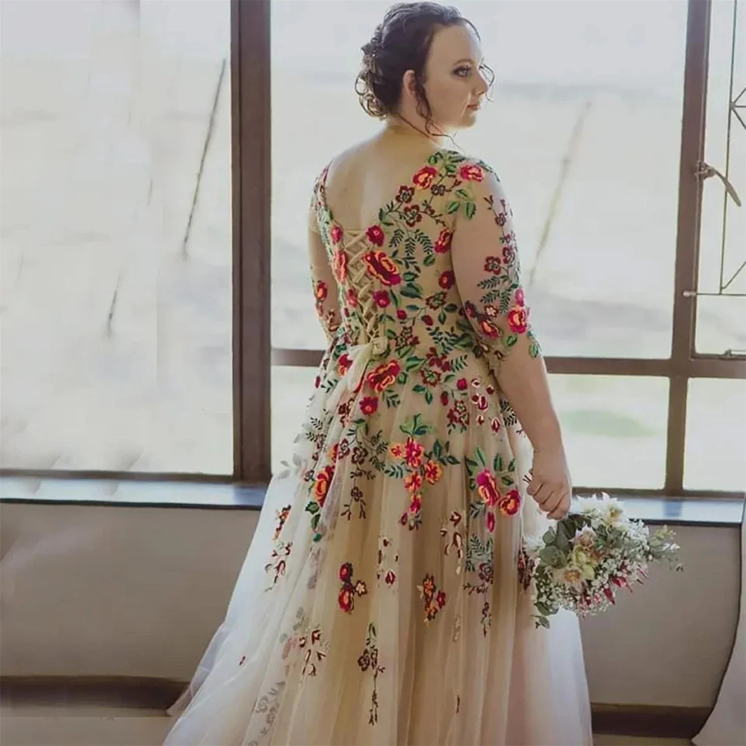 Vestido suelto con falda de hada para dama de honor de boda, línea A, vestido de gala morado, vestidos de gala de lujo de malla, vestido de baile con flores