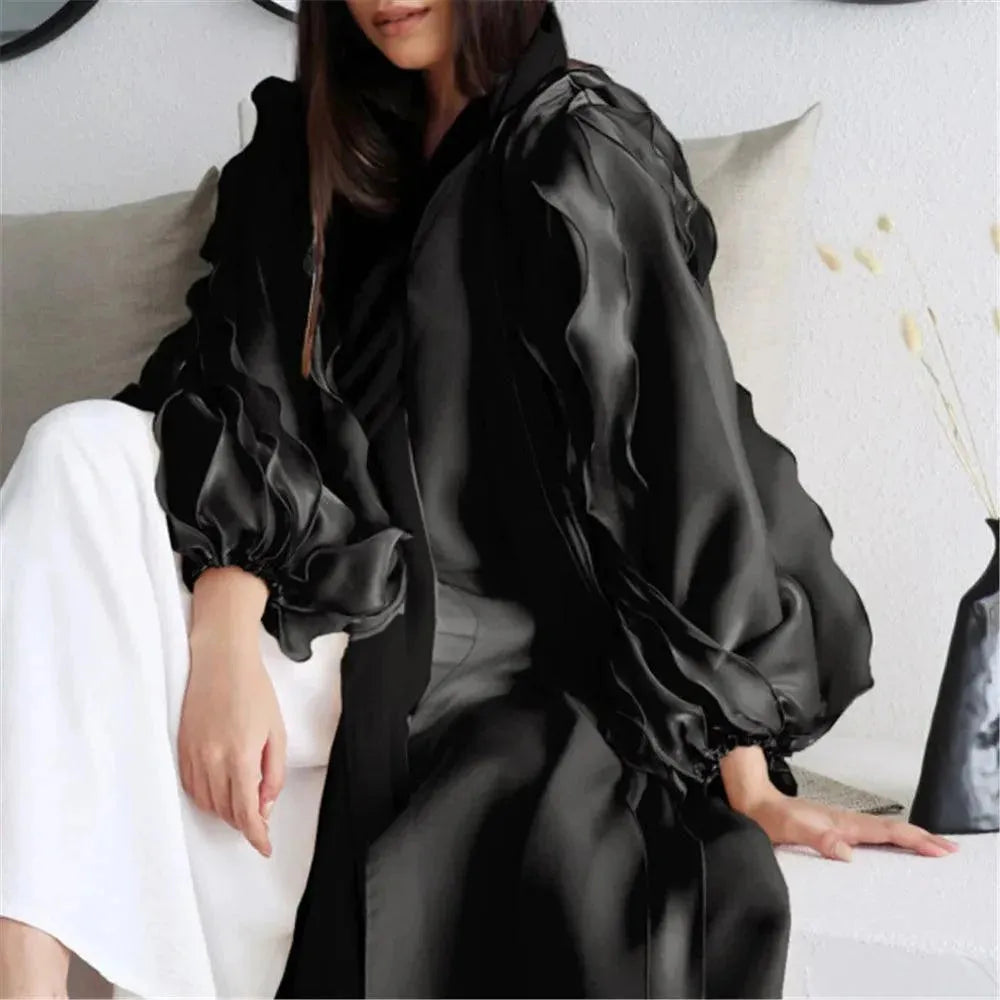 Summer Elegant Women Muslim Open Abayas Cardigan Long Maxi Dresses Turkey Kimono Ramadan Kaftan Arab Robe Belt Dubai Caftan