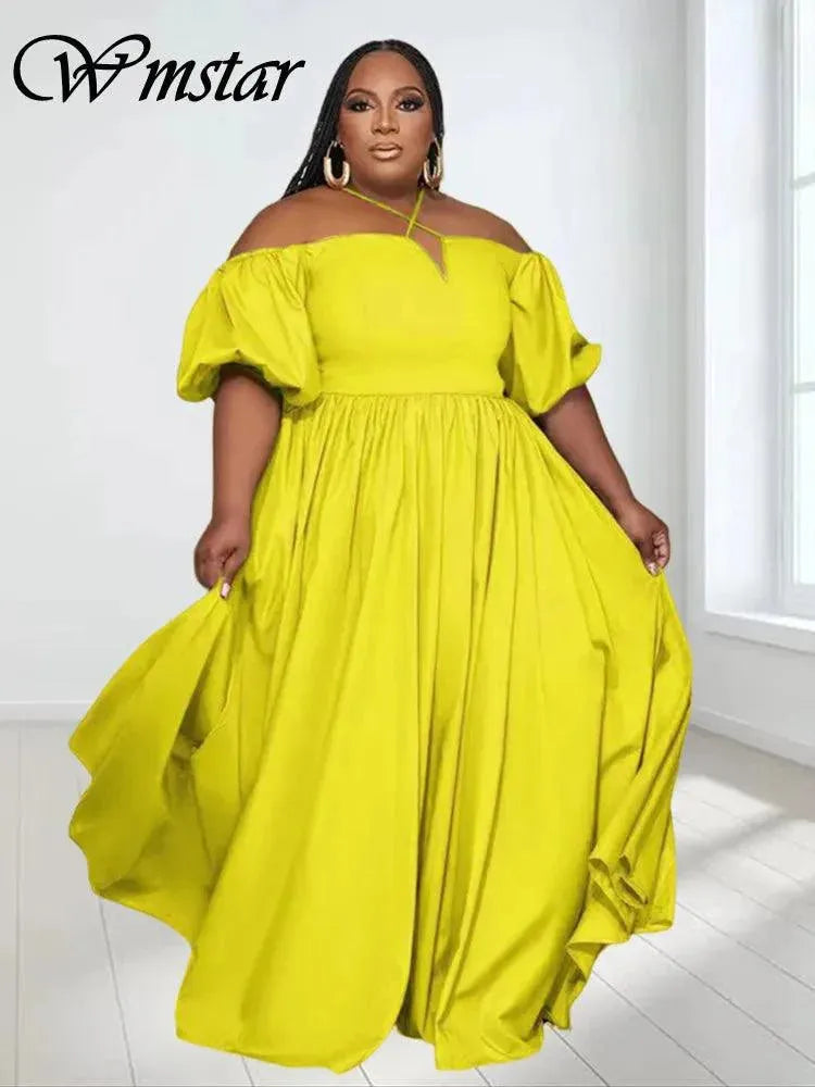 Plus Size Dresses for Women Solid Summer Cute Elegant Party Maxi Dress  Fashion Birthday Outfits