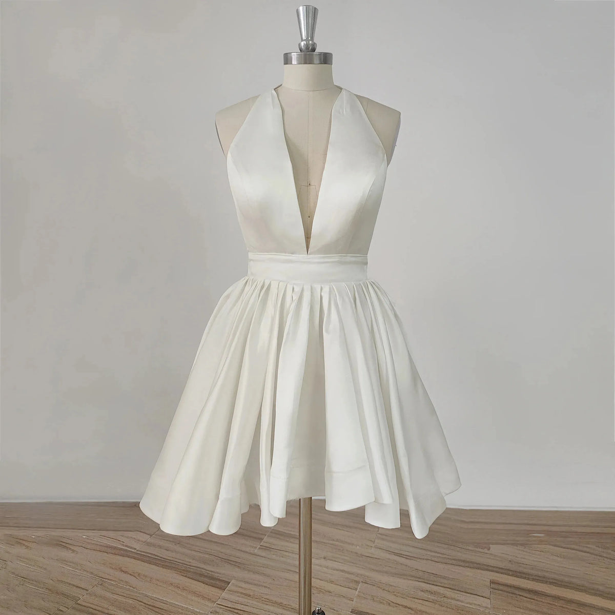 Deep V-Neck Halter Backless Mini Short Wedding Dresses For Women Simple Deep V-Neck Halter Backless Mini Short Wedding Dresses For Women Simple