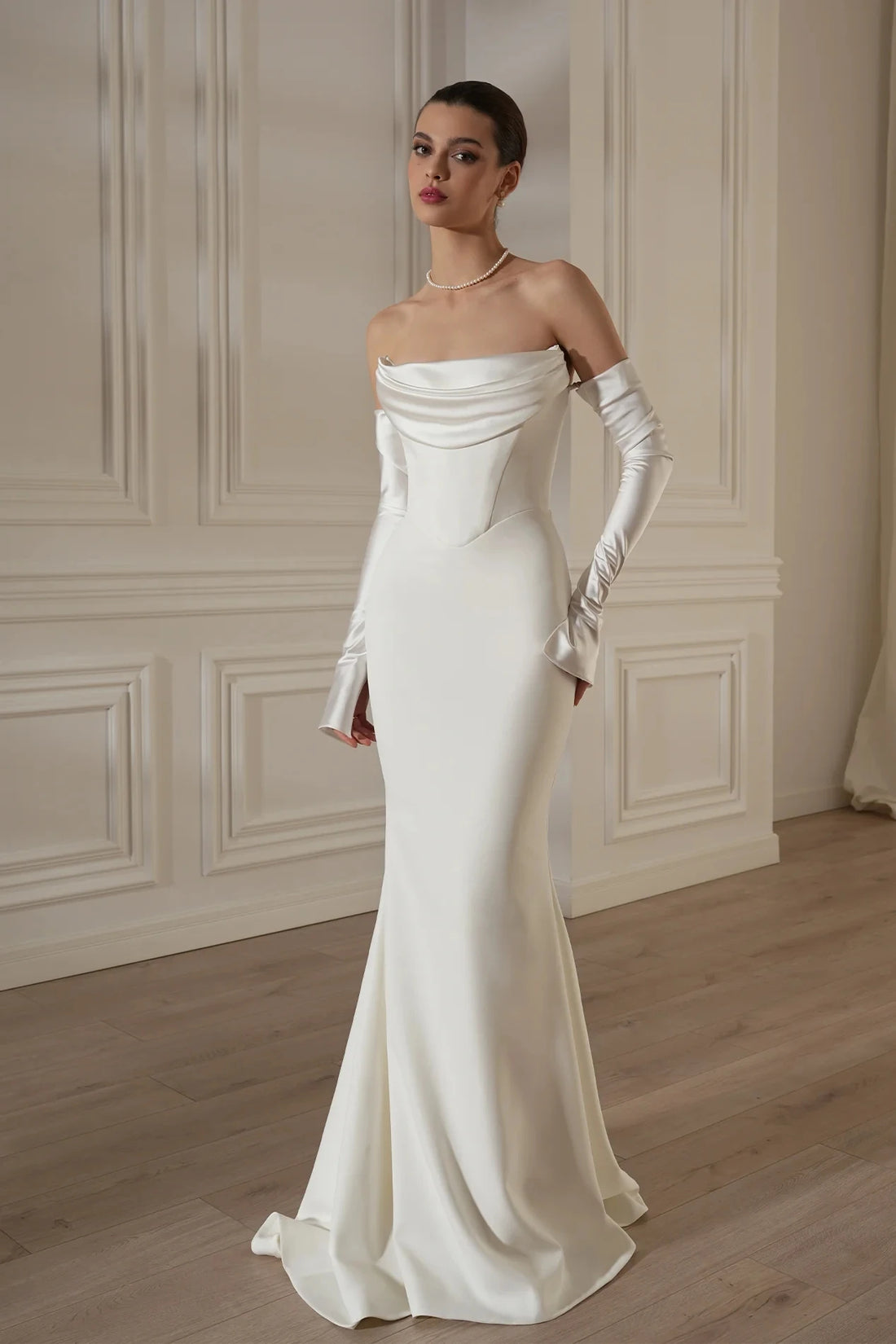 Sexy Off The Shoulder Long Sleeve Strapless Floor Length Dress Elegant Woman Wedding Party Vestido Celebrity Party