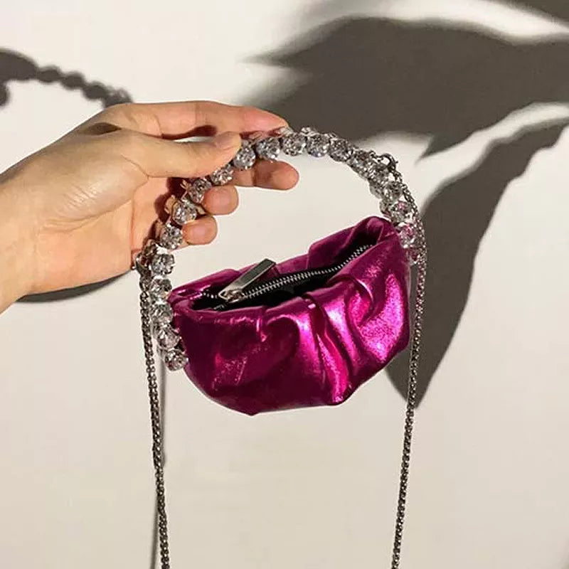 Shiny Crystal Purses and Handbag Luxury Designer Rhinestones Clutch Purse Bag for women handle bag leather Shoulder Bag Purse