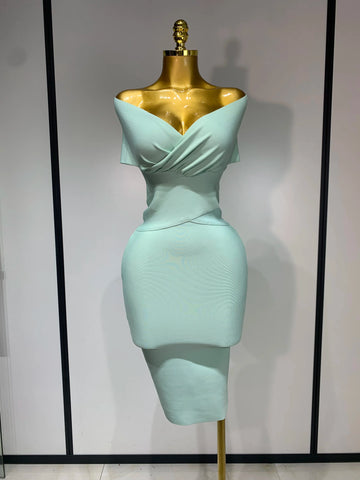 Women Bodycon Sexy Off The Shoulder Bandage Dress Club Dress Midi Celebrity Elegant Party Luxury Birthday Dress