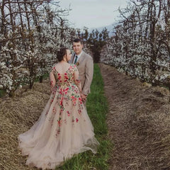 Vestido suelto con falda de hada para dama de honor de boda, línea A, vestido de gala morado, vestidos de gala de lujo de malla, vestido de baile con flores