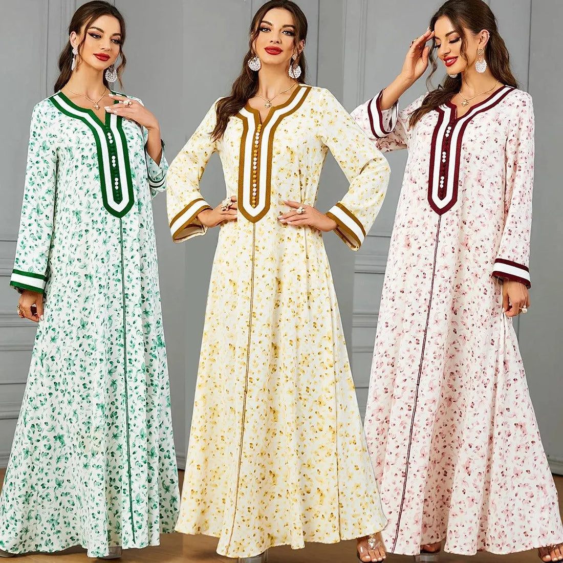 Muslim Evening Maxi Dress Towel Embroidered Women's Wear Button Fashion Kaftan Arabic Robe Casual Abaya Clothes Summer New
