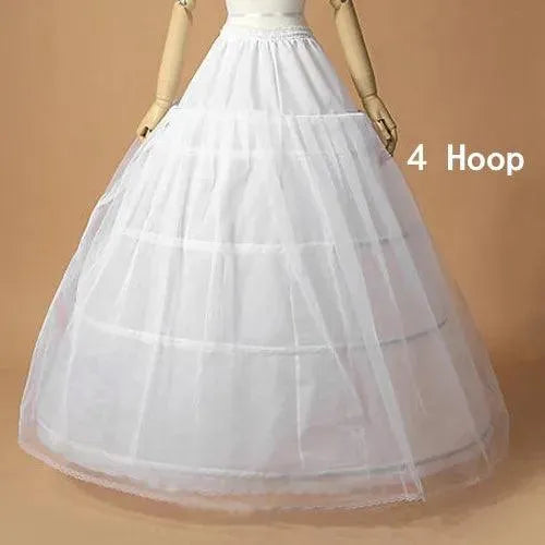 New Arrival 4 Hopps Ball Gown Petticoat Underskirt Wedding Bridal Dress Jupon Mariage Halka Rockabilly With Tulle WHITE