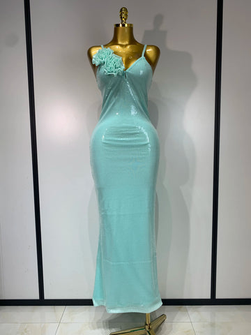 Women Sexy Sling V Neck Appliques Sequines Glitter Bodycon Long Dresses 2025 Luxury Birthday Party Celebrity Evening Prom Gown