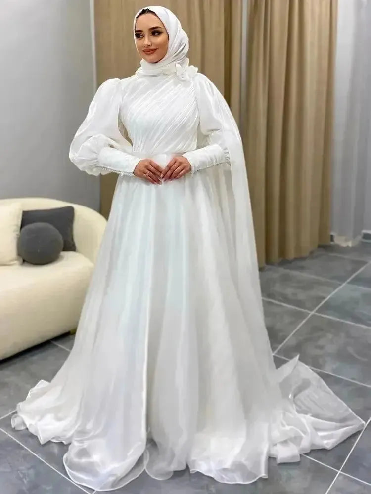 Wedding Dress Robe Blanche Avec Hijab Robe De Mariée