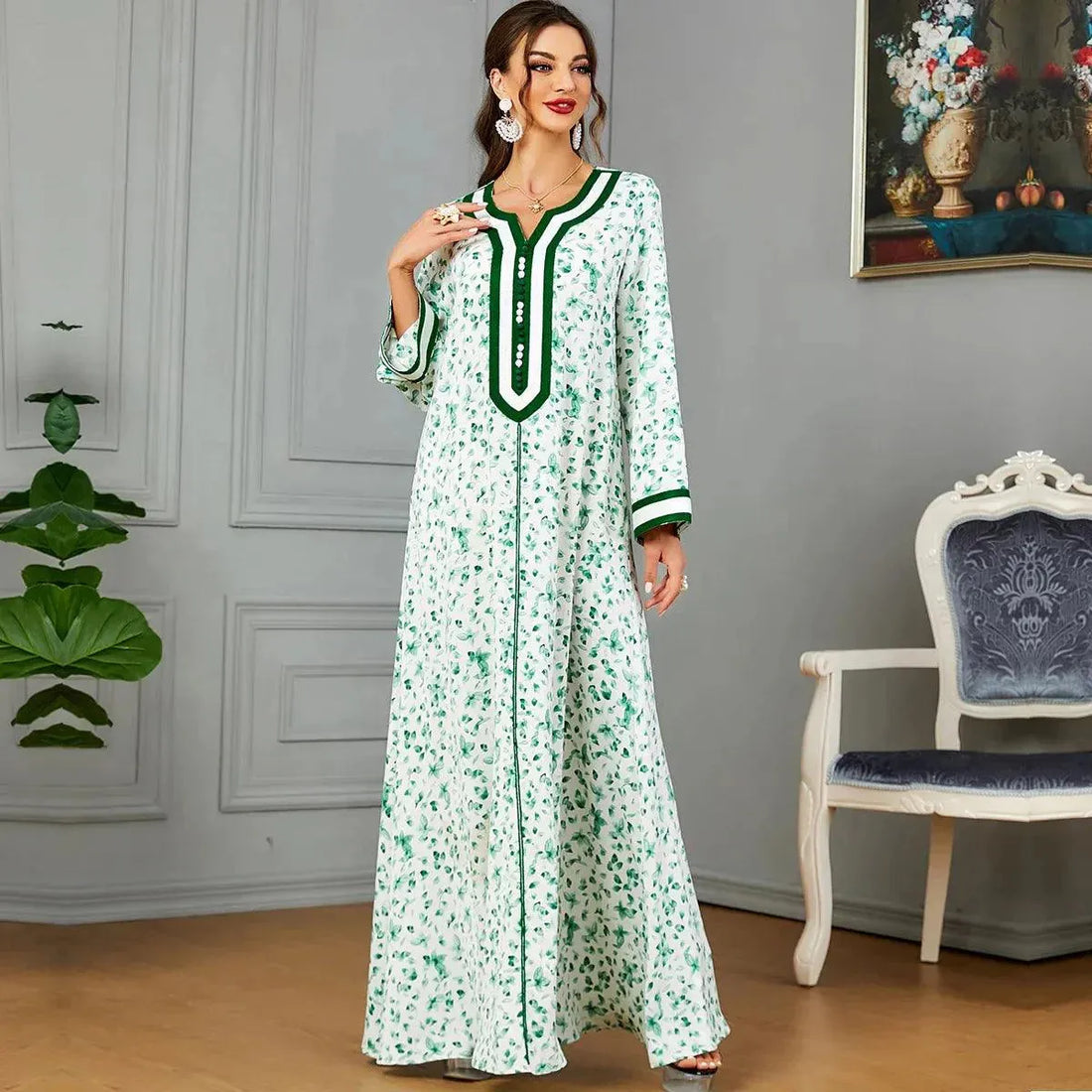 Muslim Evening Maxi Dress Towel Embroidered Women's Wear Button Fashion Kaftan Arabic Robe Casual Abaya Clothes Summer New