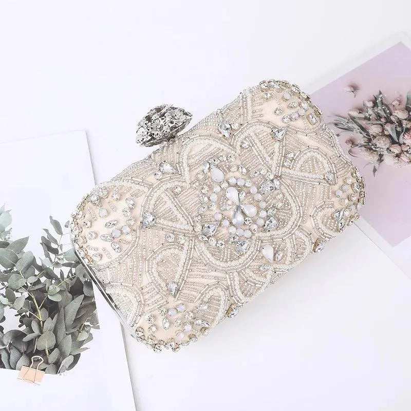New Women's Handheld Bag with European and American Style Diamond Embedding Party Evening Dress Bag Bridesmaid Storage Bag