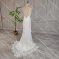 Spaghetti Strap Lace Mermaid Wedding Dress Boho Beach Rustic Open Back Backless Cut Out Country Sweep Train Bridal Gowns