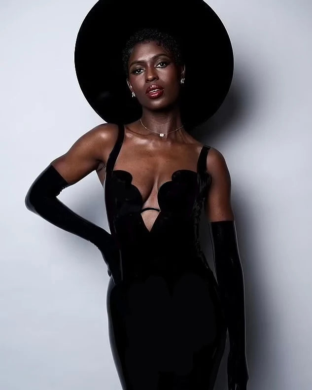 Black Color Women Sleeveless V-Neck Bodycon Bandage Jumpsuit Celebrate Nightclub Party Cocktail Dress Outfit Wholesale