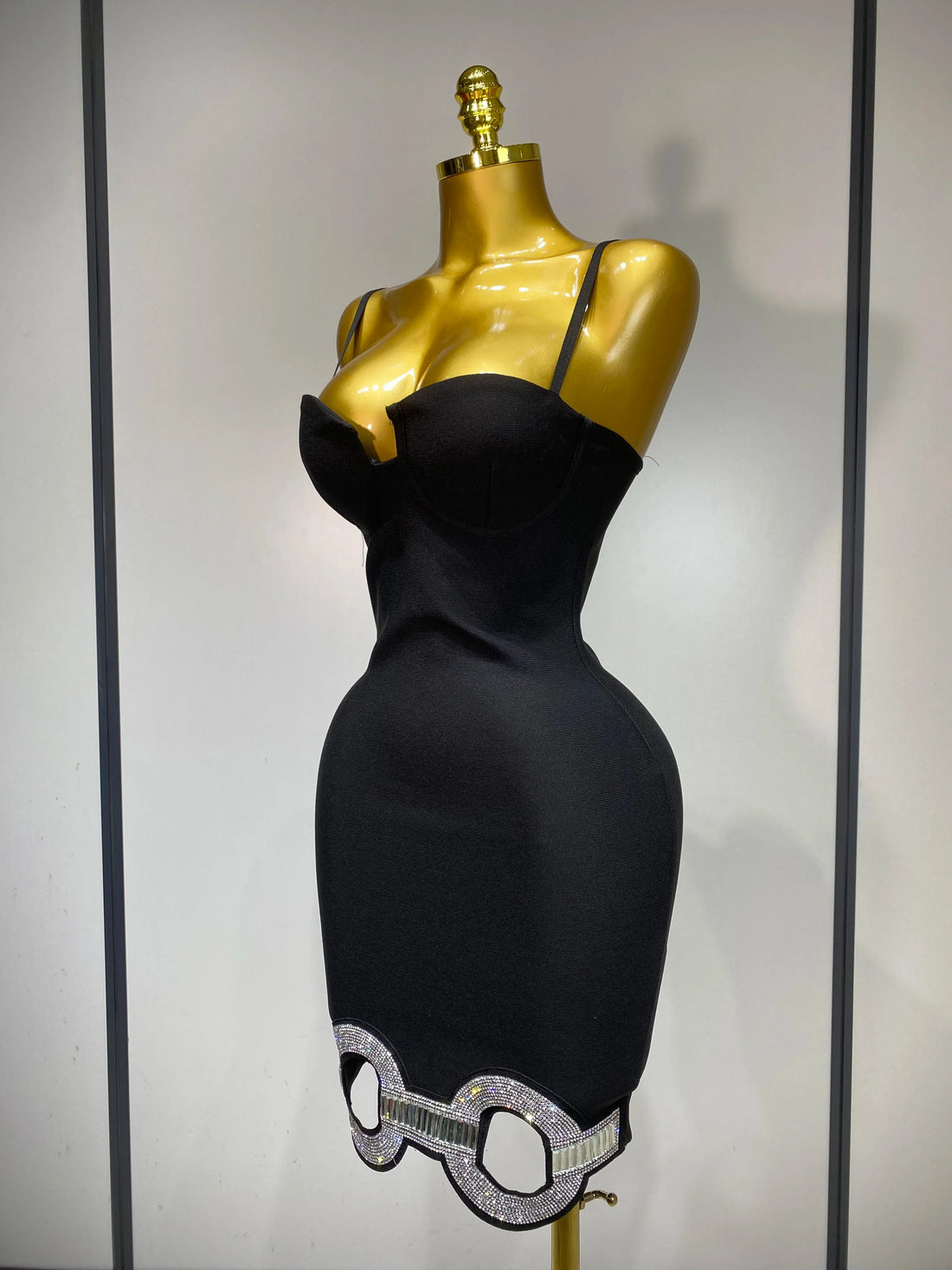 Women Fashion Sexy Backless Halter Black Midi Bodycon Bandage Dress  Elegant Evening Club Luxury Birthday Party Dresses