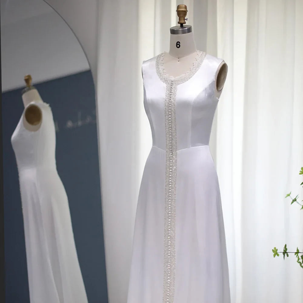 Vestidos de noche de lujo estilo caftán marroquí de Dubái para mujer, vestidos formales árabes musulmanes elegantes de manga larga para boda 