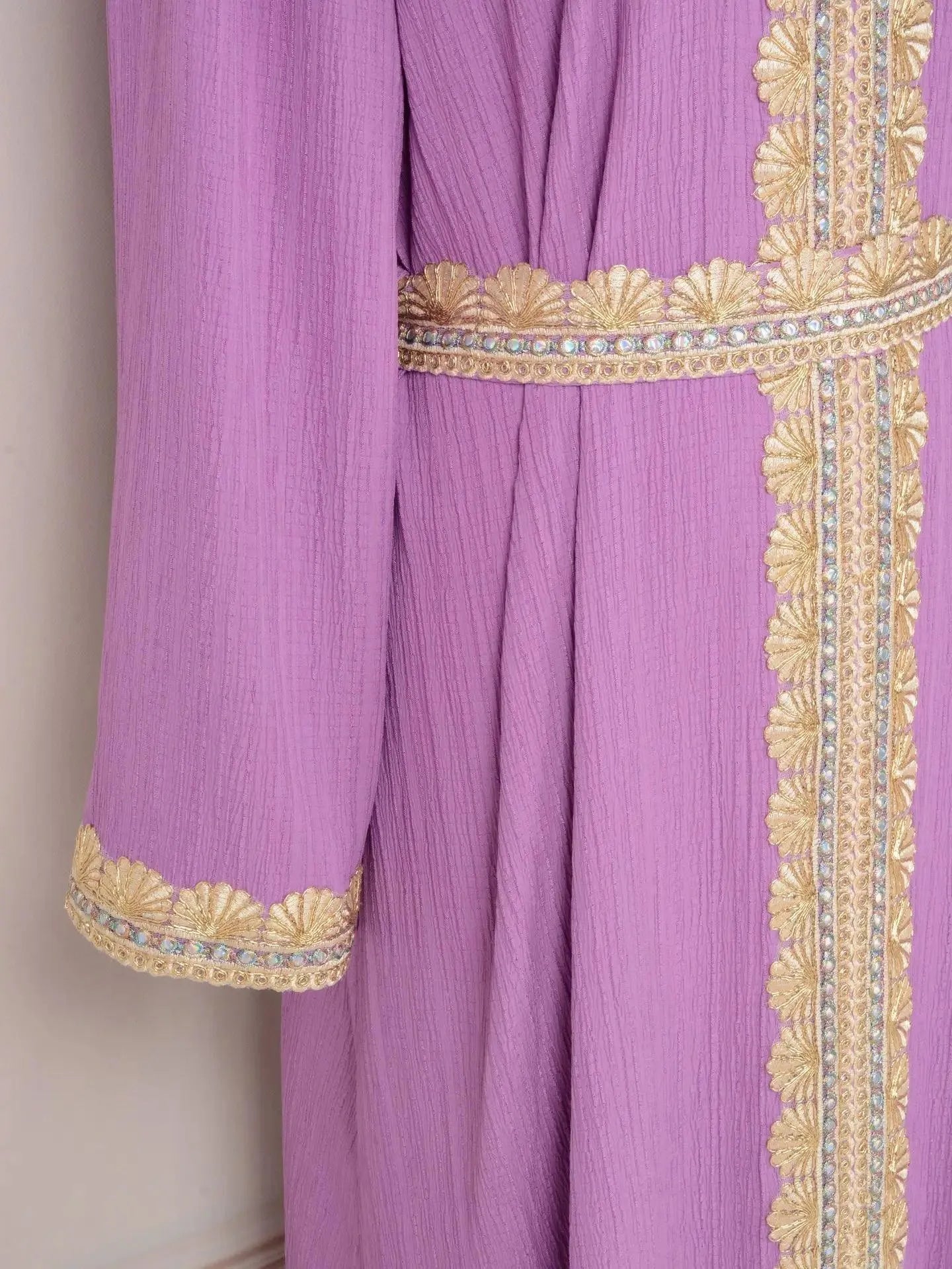 Dubai Dresses for Women Gold Appliques Belted Abaya Islamic Clothing Traditional Arabic Robe Evening Party Ramadan Eid Muslim