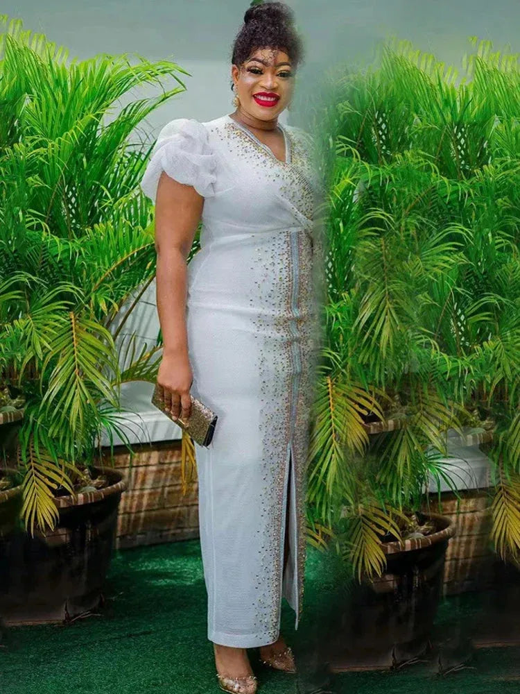 African Dresses For Women Vetement Femme Dashiki Abaya Diamonds Maxi Dress Africa Clothes Dashiki Ankara Dresses Autumn New