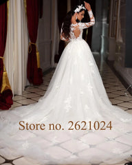 Long Sleeve Buttons Up Back Beading Sequins Appliques Lace 2 Pieces Mermaid Wedding Dresses Vestido De Noiva Sereia