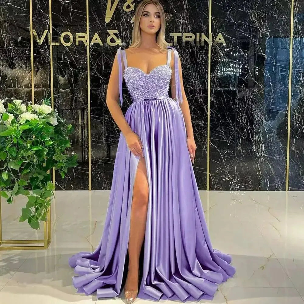 Vestidos de noche sexys personalizados con escote en forma de
