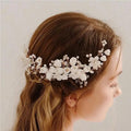 White Ceramic Flowers Updos Hair Pins for Bride Bridesmaids Flower Girls Handmade Headdress Hairpin Accessories for Bride
