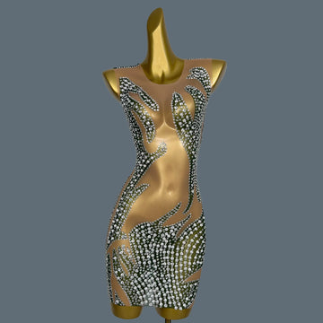 High End Luxury Performance Dresses for Women Fashion Diamond Prom Mini Bodycon Dress 2024 Elegant Party Evening Dresses Lvyi