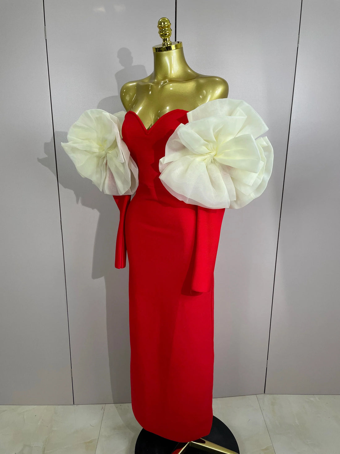 New Women Sexy Off Shoulder Red Bodycon Bandage Dress Long Sleeved Celebrity Elegant Backless Dress Luxury Birthday Dresses