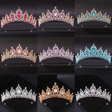 Pelo da sposa tiara cristallo cristallo tiara corona argana colore diadema velo tiaranti accessori per capelli da sposa cupie gioielli