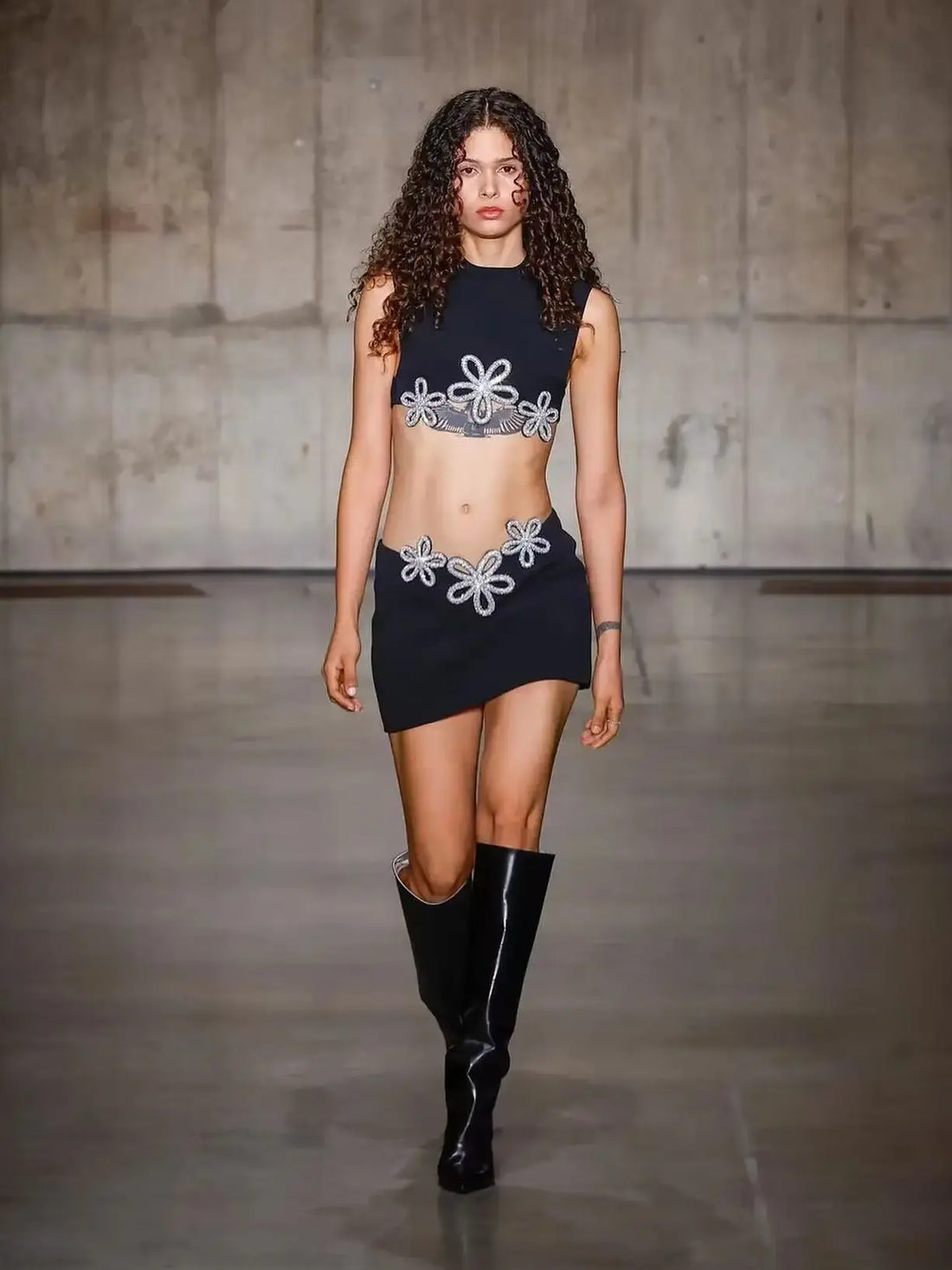 New Women Summer Celebrity Sexy Crytal Black Mini Bandage Skirt Suit Knitted Elegant Evening Club Party Two Pieces Set