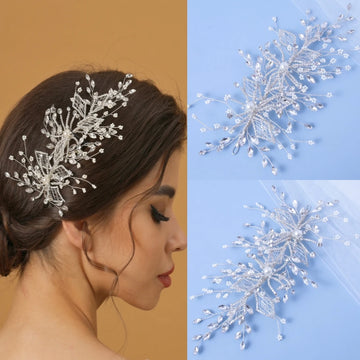 Ctystal Pearl Headband Tiara For Women Bride Rhinestone Party Headband Bridal Wedding Hair Accessories Jewelry Headband Tiara