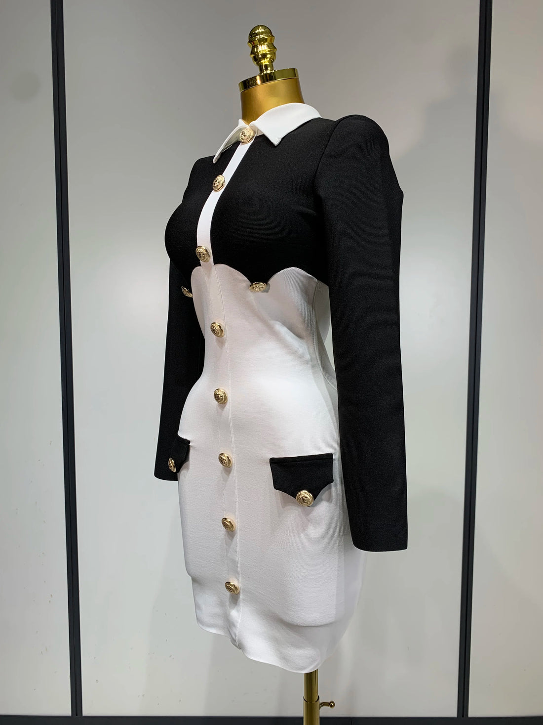 Women Long Sleeve Elastic Bodycon Short Bandage Dress 2025 High Street Office Lady Formal Elegant Business Club Party Dresses