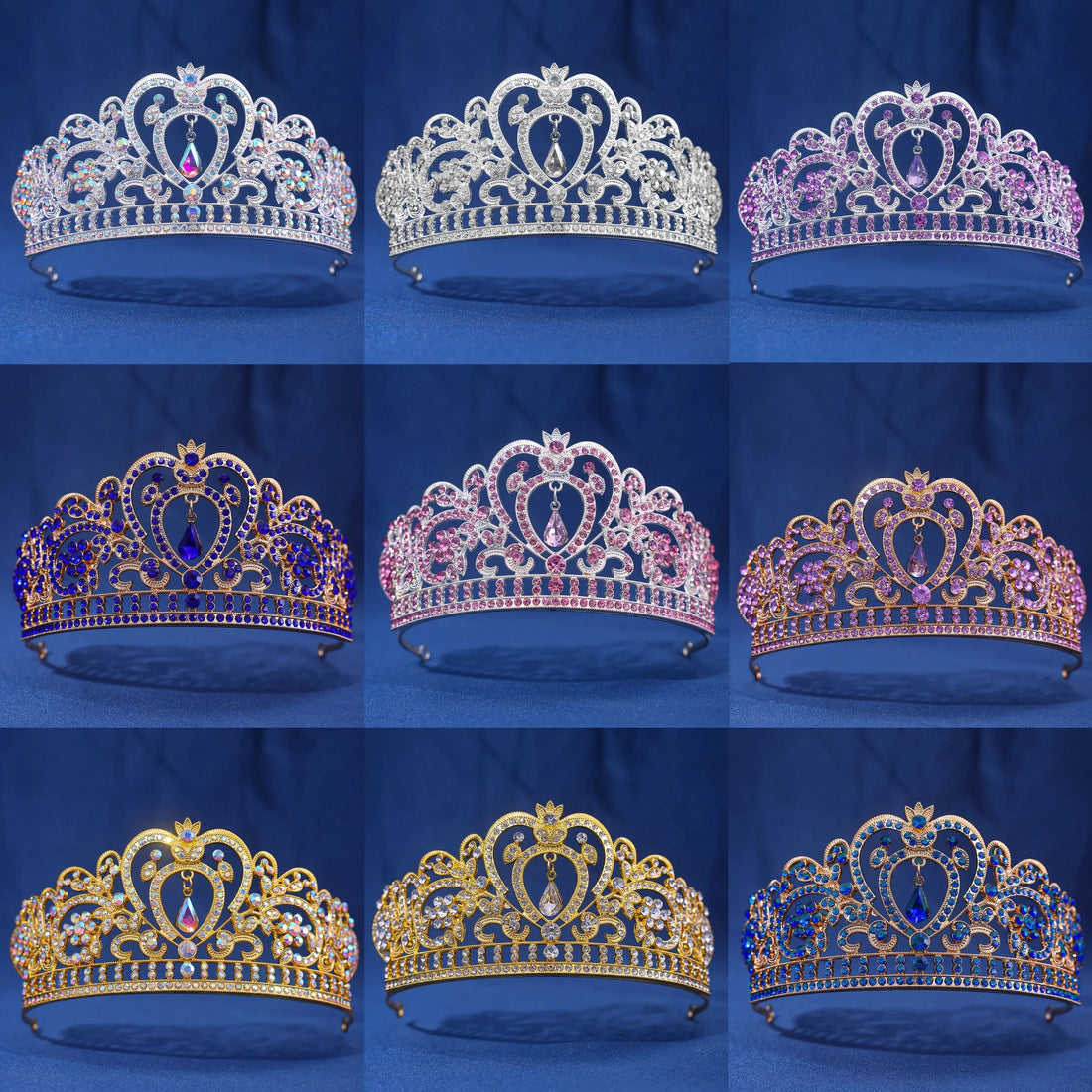 Baroque bride crown For Women Wedding Party Gift Girls Queen Bridal Bride Water Drop Crown Hair Jewelry