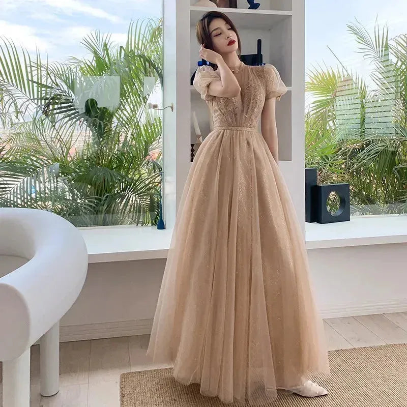 Bridesmaid Dress for Women Wedding Party Gown Solid Appliques Long Skirt Elegant Ladies Banquet Women's Prom Dresses Vestidos