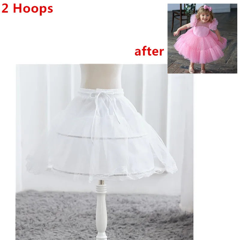 Vit tyll kjol baby flickor tutu kjolar petticoats barn underskjol kjol barn bröllop tillbehör flicka petticoat crinoline