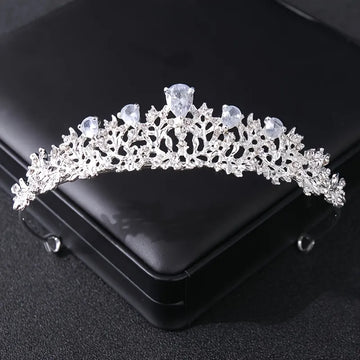 Silver Color Crystal Rhinestone Crowns and Tiaras Diadem Headband For Women Children Bride Wedding Hair Accessories Jewelry Band