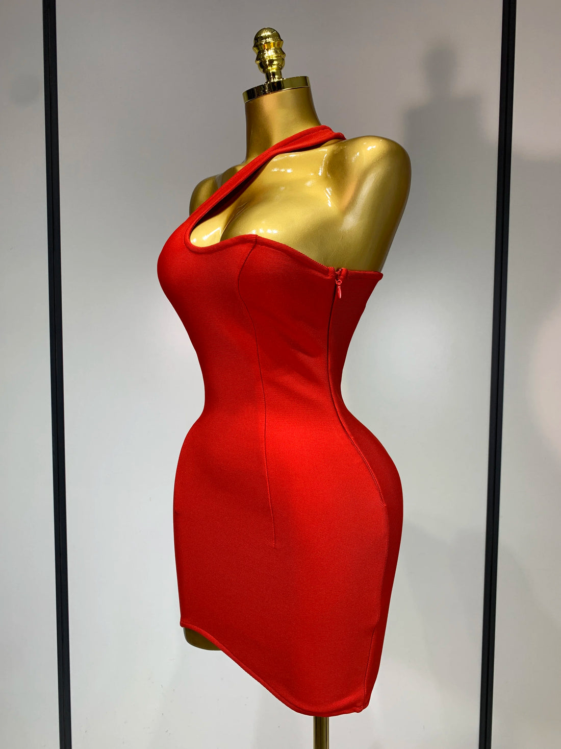Luxury Birthday Dress Women Red Color Sexy One Shoulder Bodycon Bandage Mini Dress Celebrate Club Party Evening Fashion Dress