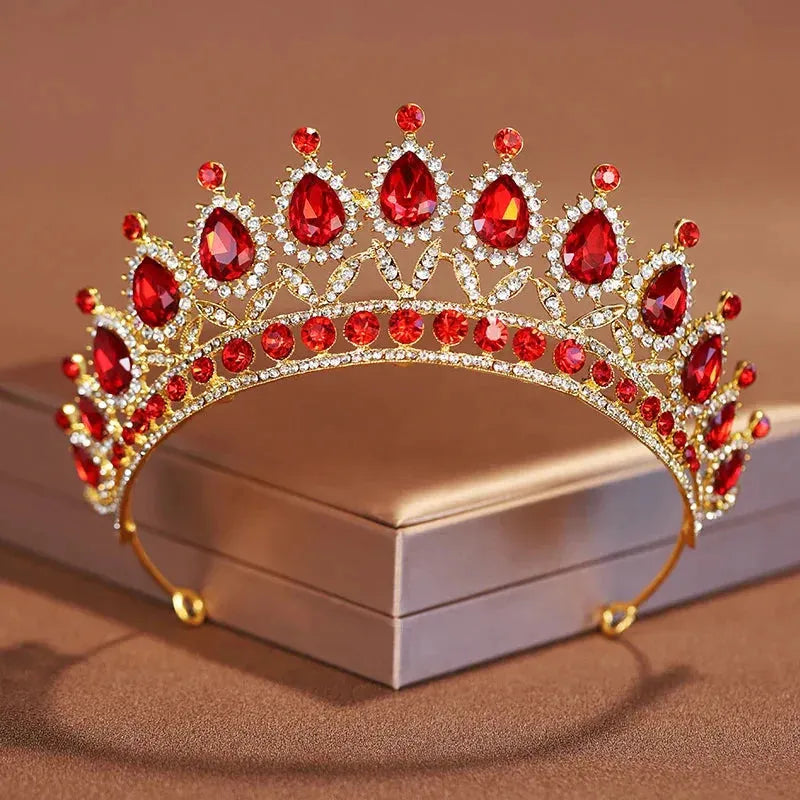 Itacazzo Bridal Headwear Gold-colour Baroque Style Dazzling Ladies' Tiaras For Wedding Bride