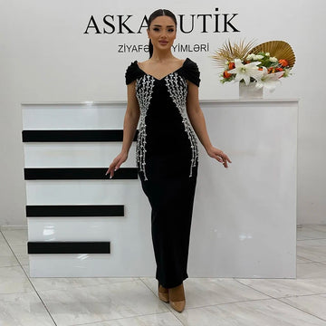 Top Quality Shinning Crystal Women Sexy Short Sleeve V-Neck Bodycon Bandage Long Dress Elegant Evening Party Celebrate Outfit