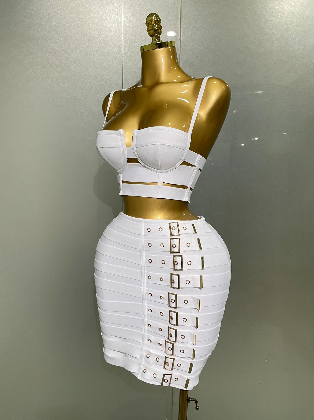Women Sexy Bandage Tops Fashion Pencil Skirts Set Nightclub Party Celebrate Women's Set