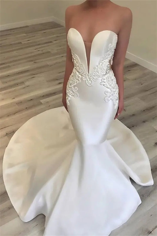 Abiti da sposa con pace di raso in pizzo Vintage in pizzo satinata sweep treno da sposa formale da sposa formale di noche formali