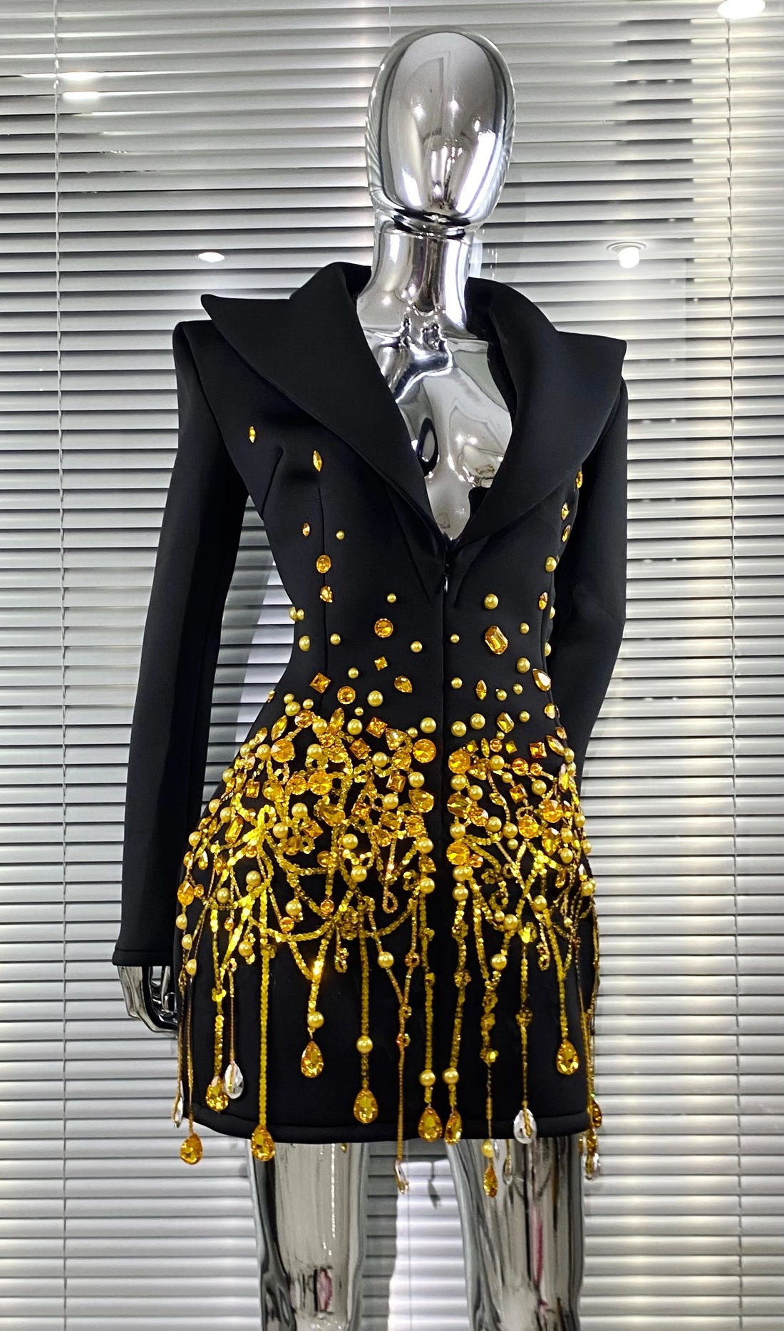 2025 Luxury Diamonds Shining Sequins Deep V-Neck Mini Suit Dress Fashion Woman Birthday Party Dress  Stage Performance Costume