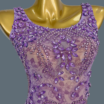 Women Sparkly Rhinestone Purple Couture Birthday Party Sexy Ball Long Dress Elegant See Through Mesh High-end Event Dress Zixia