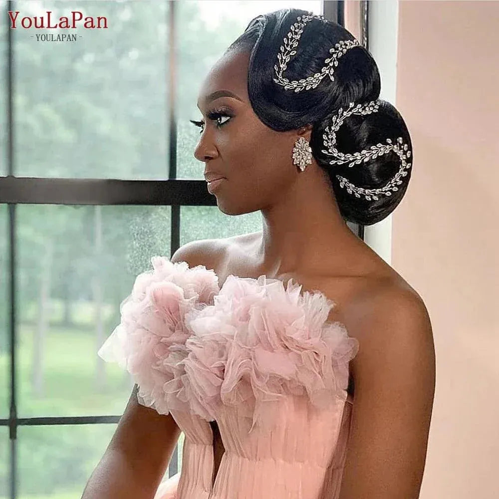 Rhinestone Hair Vine for Wedding Hair Accessories Handmade Bridal Headband Woman Girls Headpiece Bride Tiara HP394