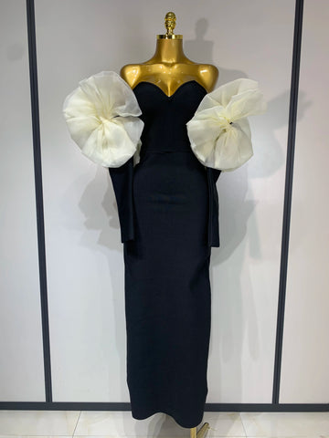 Women Sexy Off Shoulder Bodycon Bandage Dress 2025 Long Sleeved Celebrity Elegant Backless Dress Luxury Birthday Dresses