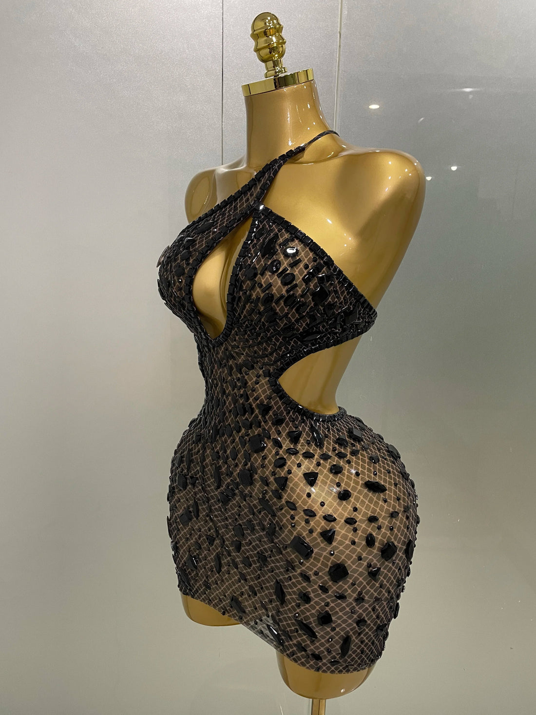 2025 Luxury Sexy Backless Hollow Out Sparkle Diamond Evening Prom Women Birthday Celebrate Stage Nightclub Outfit