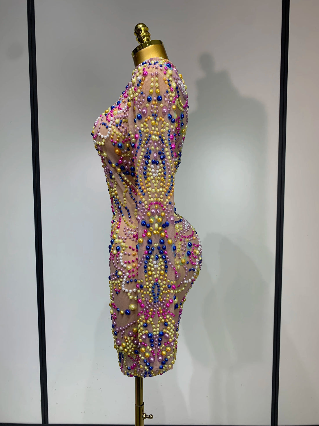 Women Sexy Transparent Mesh Stage Performance Costume Dancer Singer Nightclub Elagant Evening Party Luxury Birthday Dress