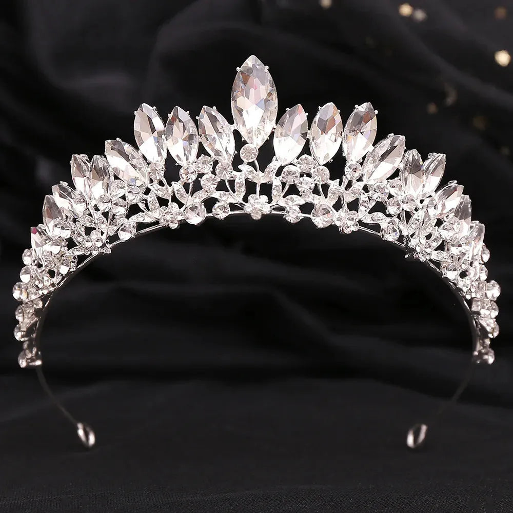 Baroque Big Crystal Tiaras Wedding Crown for Brides Women Hair Accessories Headpieces Princess Pageant Birthday Gift