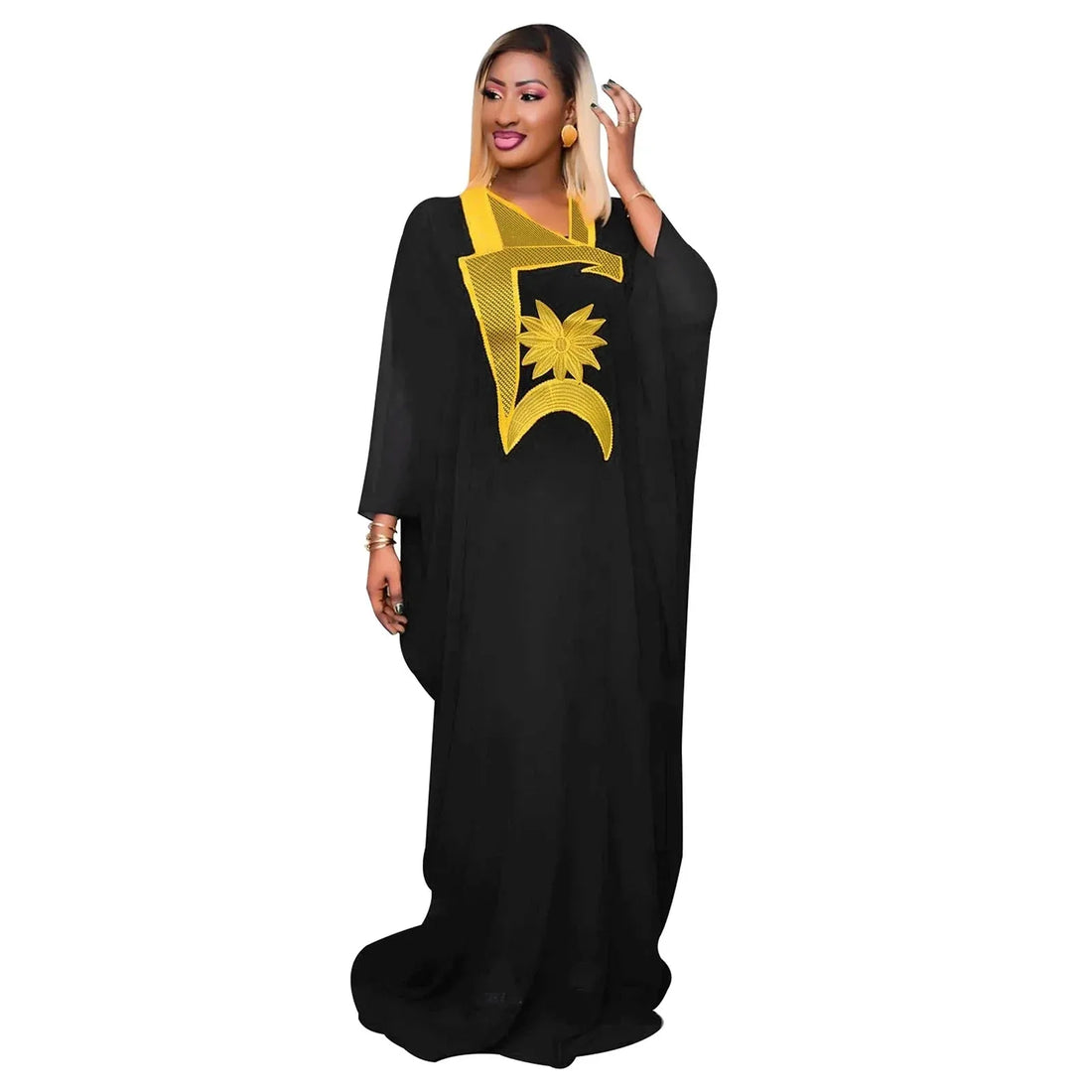African BouBou Dress African Dress For Woman Free Size With Embroidery Design